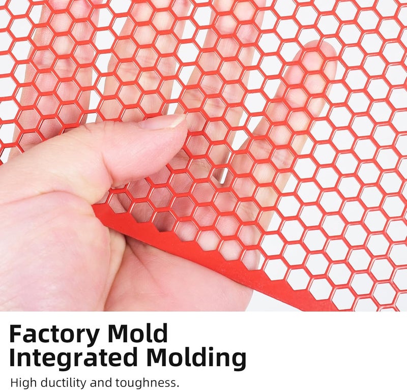 AggAuto Universal 40"x13" Car Grill Mesh - Aluminum Alloy Automotive Grille Insert Bumper Honeycomb Hole 6mm Spacing 1mm, One of the Most Multifunctional Shape Grids 100x33cm Red - Image 3