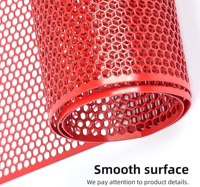 AggAuto Universal 40"x13" Car Grill Mesh - Aluminum Alloy Automotive Grille Insert Bumper Honeycomb Hole 6mm Spacing 1mm, One of the Most Multifunctional Shape Grids 100x33cm Red - Image 5