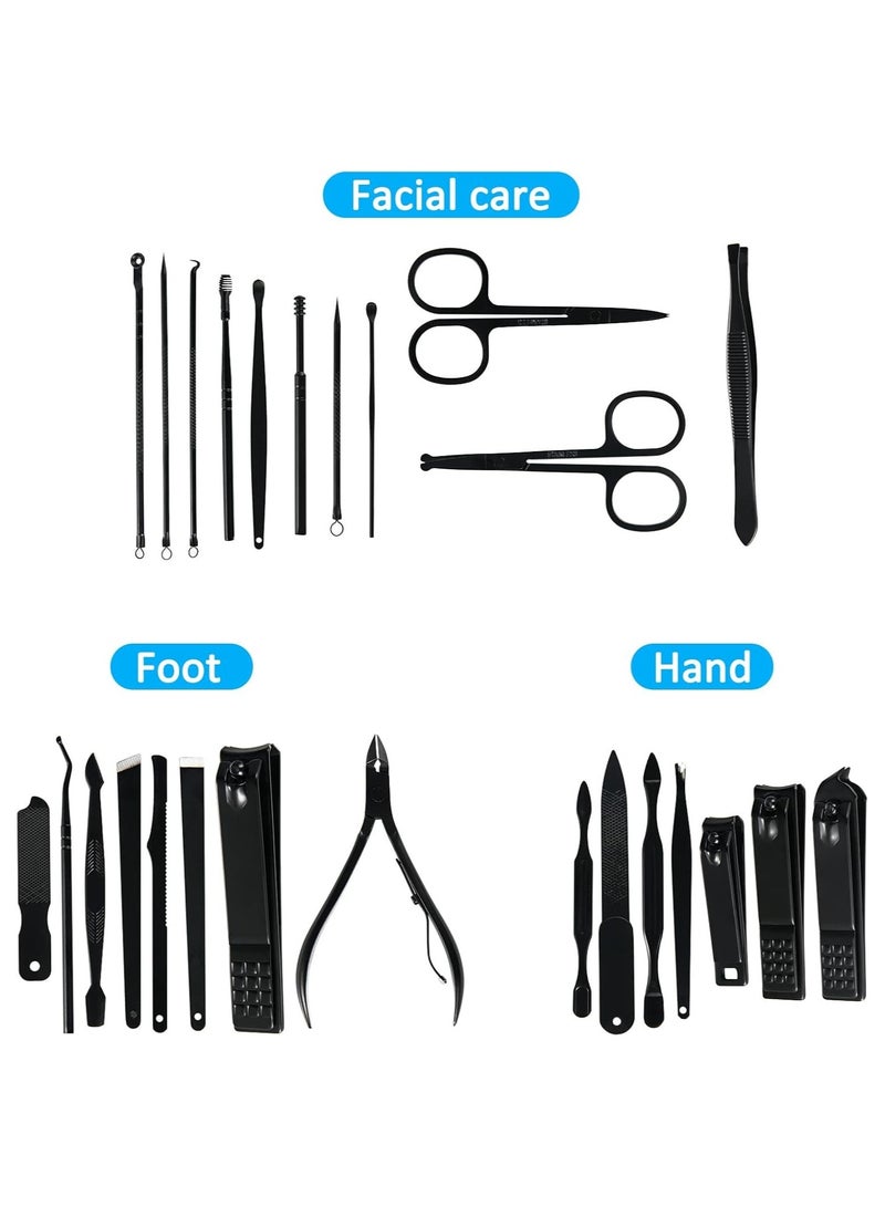Professional 26-Piece Stainless Steel Manicure Set, Nail Care Tools with Luxury Travel Bag - Image 2
