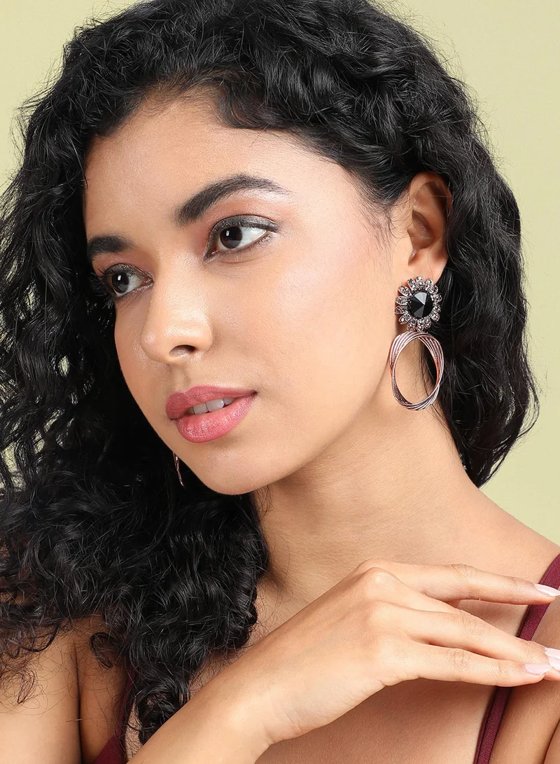 SOHI Twisted Circular Daisy Artificial Drop Earring Jewellery