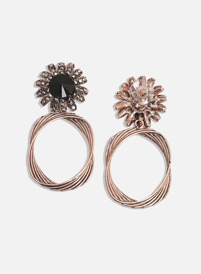 SOHI Twisted Circular Daisy Artificial Drop Earring Jewellery