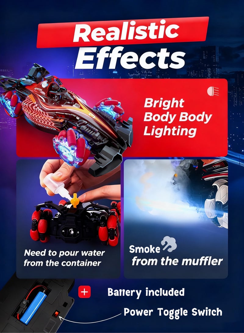 JJRC Racing F1 RC Car Scale Remote Control Kids Stunt 2.4GHz Drift 4WD 360° Rotation Suitable for Children with Lights Music and Spray - Image 2