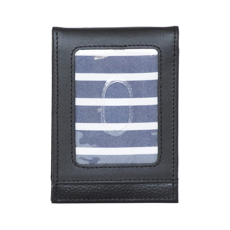 NAUTICA محفظة ناوتيكا للرجال بتصميم ثنائي الطي بألوان زاهية | حماية من RFID | نافذة للهوية | 6 فتحات بطاقات | 2 جيوب انزلاقية | تصميم محفظة نقود | جلد ناعم | تنظيم | متين | أنيق - أسود/رمادي - Image 2