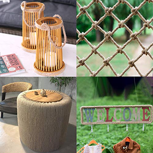 Vivifying Jute Rope, 50 Feet 8mm Natural Heavy Duty Twine for Crafts, Cat Scratch Post, Bundling and Hanging - Image 4