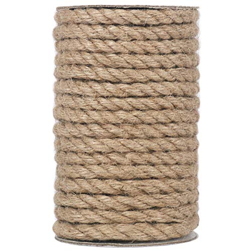 Vivifying Jute Rope, 50 Feet 8mm Natural Heavy Duty Twine for Crafts, Cat Scratch Post, Bundling and Hanging - Image 1