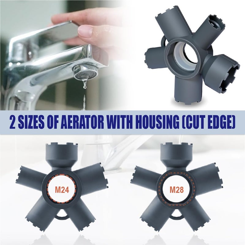 Methuker 10-in-1 Faucet Aerator Tool - Universal Key for M16.5-M28 & TT/TF/STD/TJ Sizes, Heavy Duty Removal Tool for Plumbing Repair - Image 5