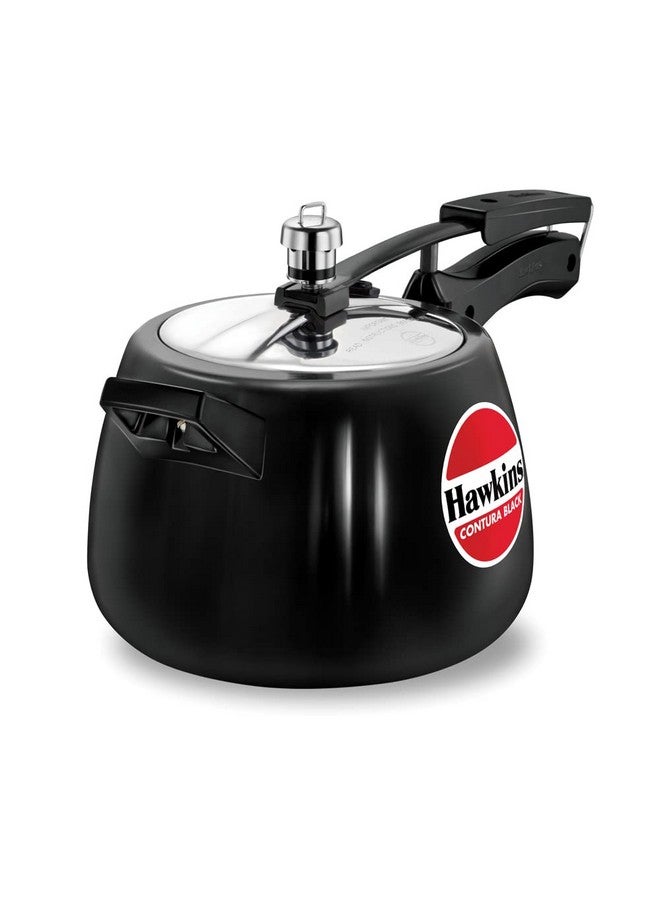 Hawkins 4 Litre Contura Black Pressure Cooker, Hard Anodised Inner Lid Cooker, Handi Cooker, Black (Cb40), 4 Liter - Image 1