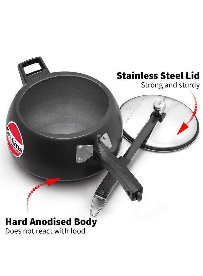 Hawkins 4 Litre Contura Black Pressure Cooker, Hard Anodised Inner Lid Cooker, Handi Cooker, Black (Cb40), 4 Liter - Image 3