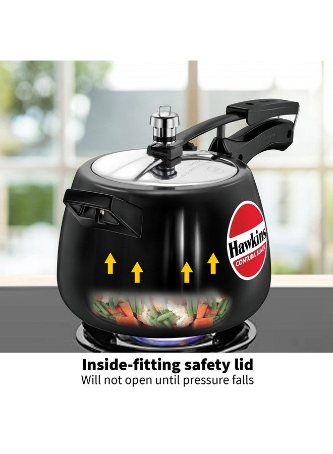 Hawkins 4 Litre Contura Black Pressure Cooker, Hard Anodised Inner Lid Cooker, Handi Cooker, Black (Cb40), 4 Liter - Image 5