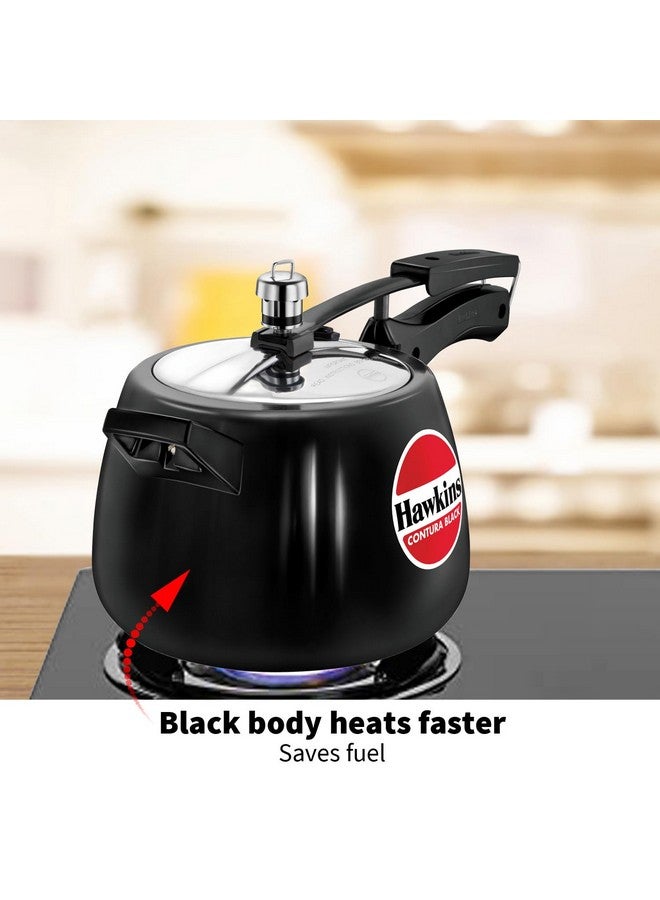 Hawkins 4 Litre Contura Black Pressure Cooker, Hard Anodised Inner Lid Cooker, Handi Cooker, Black (Cb40), 4 Liter - Image 4