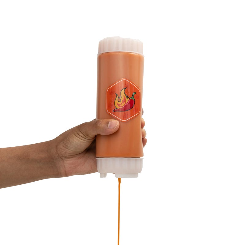 Brenium 18oz Refillable FIFO Squeeze Bottle for Hot Sauce â€“ BPA-Free No-Drip Condiment Dispenser with Twist Cap, Dishwasher Safe for Sriracha, Chili Garlic, Spicy Oil, Buffalo - Image 1
