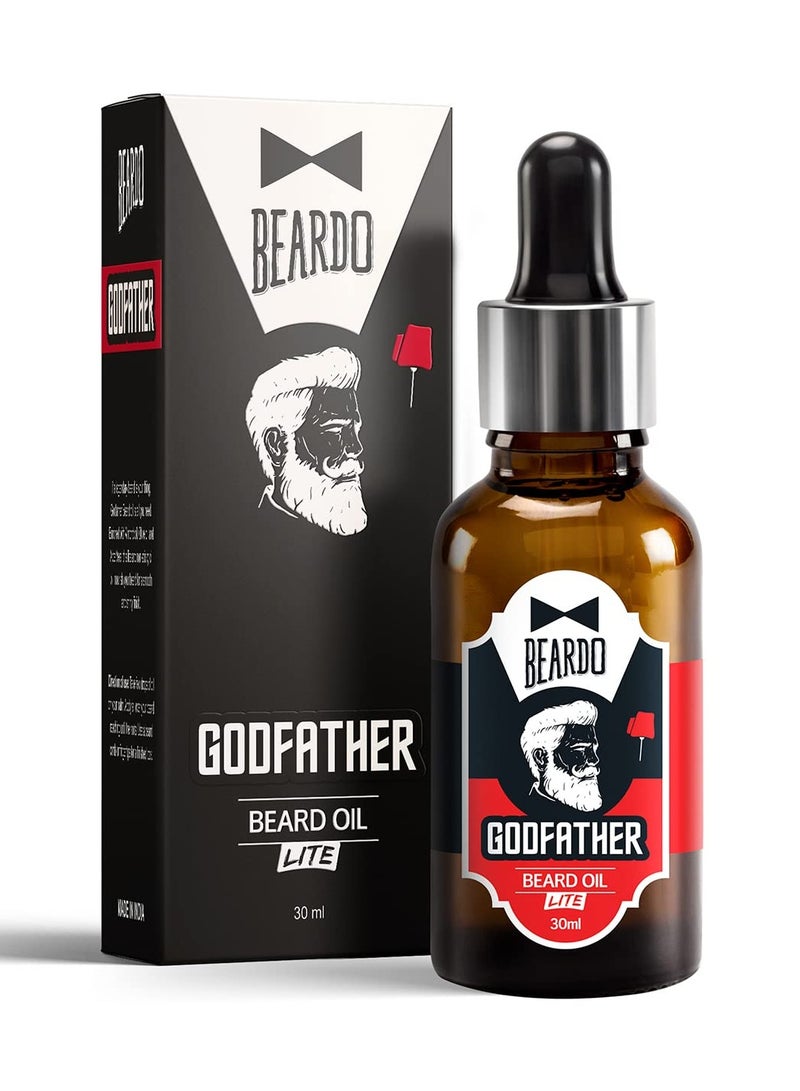 BEARDO Godfather Lite Beard and Moustache Oil, 30 ml | Non-Sticky, Light Beard Oil for Men| Pleasant Fragrance | Ideal for daily use . - Image 1