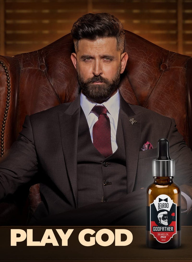 BEARDO Godfather Lite Beard and Moustache Oil, 30 ml | Non-Sticky, Light Beard Oil for Men| Pleasant Fragrance | Ideal for daily use . - Image 2
