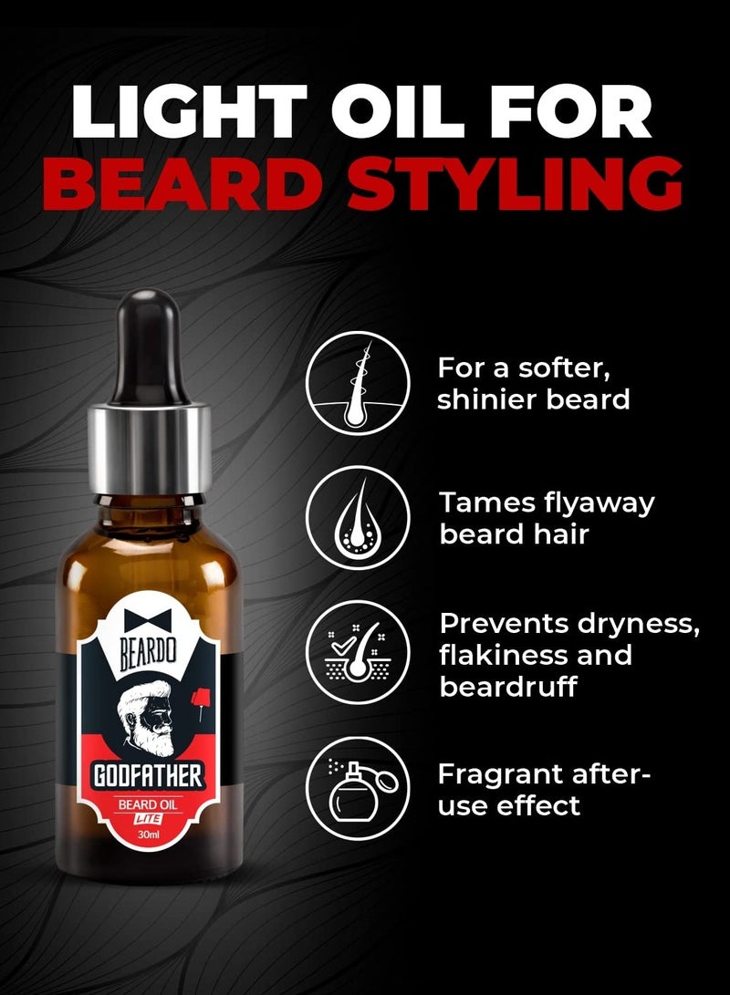 BEARDO Godfather Lite Beard and Moustache Oil, 30 ml | Non-Sticky, Light Beard Oil for Men| Pleasant Fragrance | Ideal for daily use . - Image 4