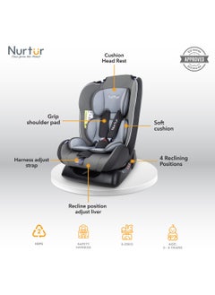 Nurtur Bruno Baby/Kids 3-in-1 Car Seat - 4 Position Recline 5-Point Safety Harness – 143° Angle 0 months to 7 years, - pzsku/Z4ECF6C9180ED126C7E93Z/45/_/1695898005/897f9eba-1a00-4ba7-80a3-f5f4c37113ec