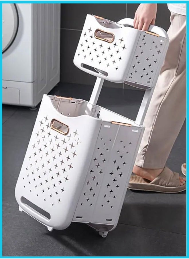 Generic - Plastic Laundry Basket, Portable Multi-purpose Storage Basket, Foldable Dirty Clothes Storage Basket, Large Household Laundry Hamper, Multifunctional Large Capacity Storage Rack, Bathroom Accessories - Image 1