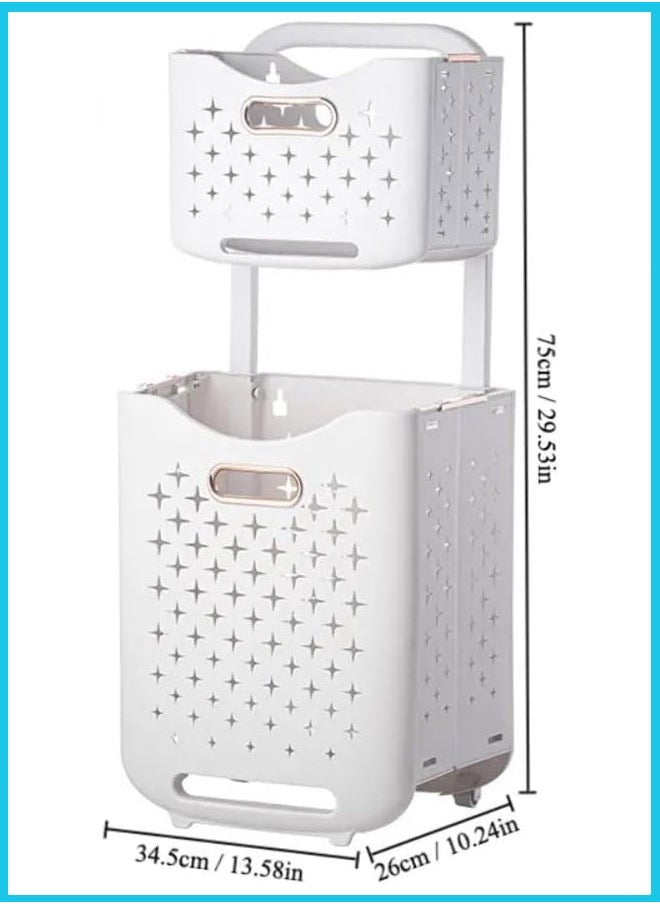Generic - Plastic Laundry Basket, Portable Multi-purpose Storage Basket, Foldable Dirty Clothes Storage Basket, Large Household Laundry Hamper, Multifunctional Large Capacity Storage Rack, Bathroom Accessories - Image 1