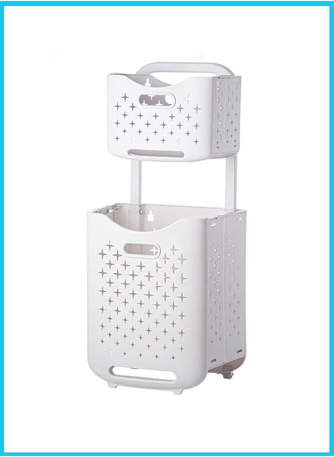 Generic - Plastic Laundry Basket, Portable Multi-purpose Storage Basket, Foldable Dirty Clothes Storage Basket, Large Household Laundry Hamper, Multifunctional Large Capacity Storage Rack, Bathroom Accessories - Image 1