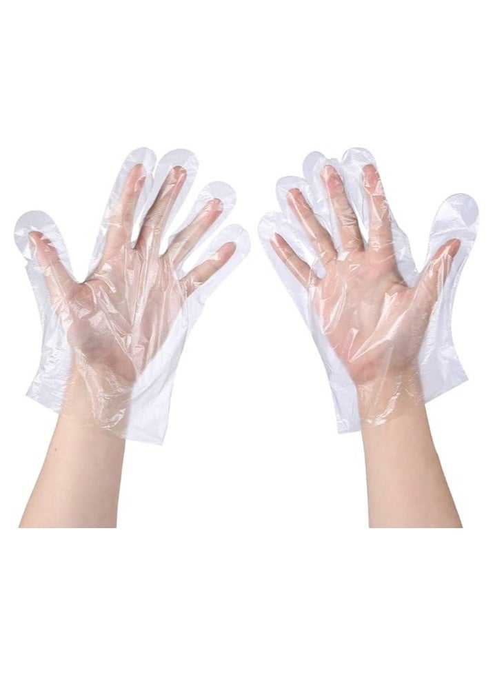 MOMENT 100-Pack Disposable Plastic Gloves, Thicker Disposable Food Prep Gloves, Bulk Disposable Kitchen Gloves Transparent For Cooking, Food Service, Cleaning, Large - Image 1