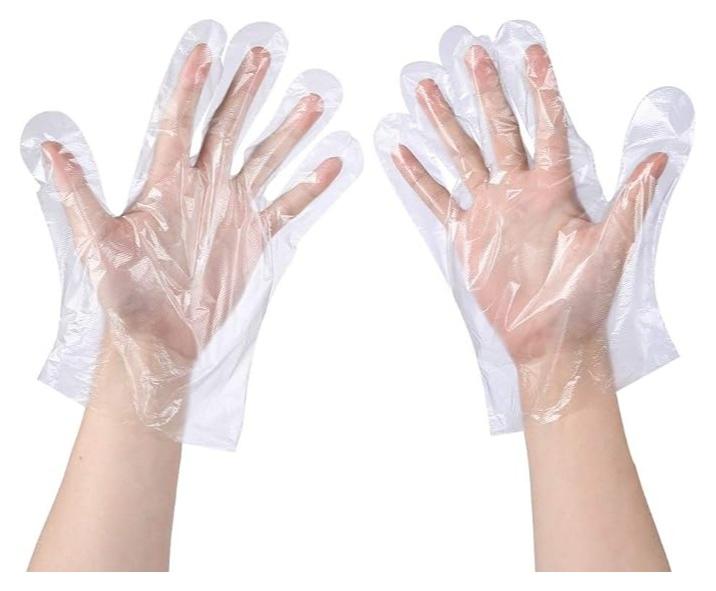 MOMENT 100-Pack Disposable Plastic Gloves, Thicker Disposable Food Prep Gloves, Bulk Disposable Kitchen Gloves Transparent For Cooking, Food Service, Cleaning, Large - Image 1