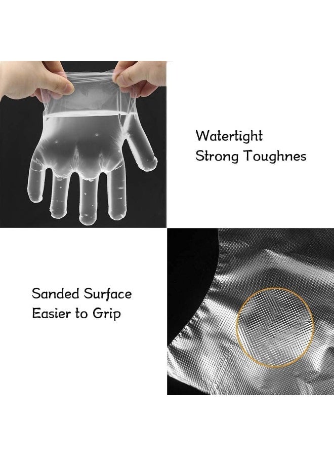 MOMENT 100-Pack Disposable Plastic Gloves, Thicker Disposable Food Prep Gloves, Bulk Disposable Kitchen Gloves Transparent For Cooking, Food Service, Cleaning, Large  - Image 3