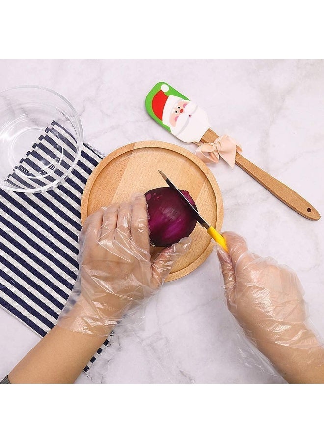 MOMENT 100-Pack Disposable Plastic Gloves, Thicker Disposable Food Prep Gloves, Bulk Disposable Kitchen Gloves Transparent For Cooking, Food Service, Cleaning, Large  - Image 4