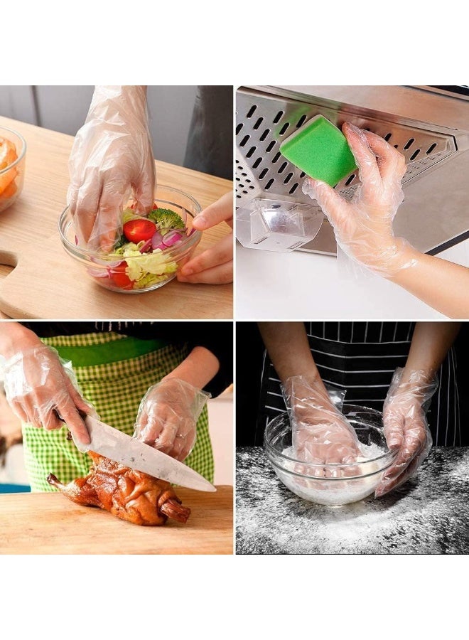 MOMENT 100-Pack Disposable Plastic Gloves, Thicker Disposable Food Prep Gloves, Bulk Disposable Kitchen Gloves Transparent For Cooking, Food Service, Cleaning, Large  - Image 5