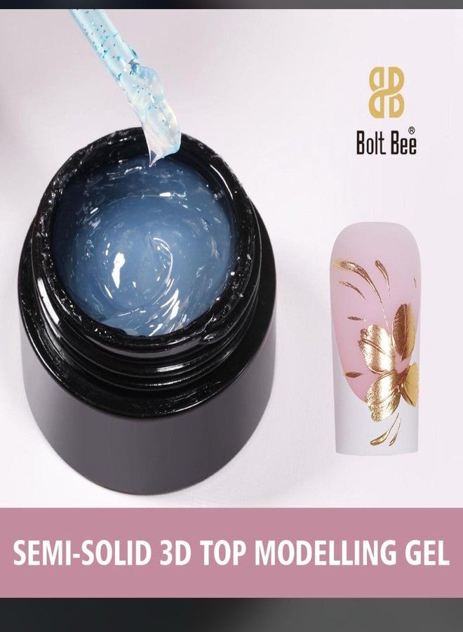 Bolt Bee 3D Top Gel Nail Polish – Semi-Solid Modeling Gel (8g) | For 3D Nail Art, Stick-On Drill Trim & Raised Patterns | Mixable Glue Gel for Chrome Metallic Glitter & Glossy Finishes - Image 4