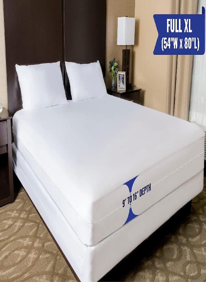 SafeRest Zippered Mattress Protector - Premium 9-12 Inch Waterproof Mattress Cover for Bed - Breathable & Noiseless Washable Mattress Encasement - King - Image 1
