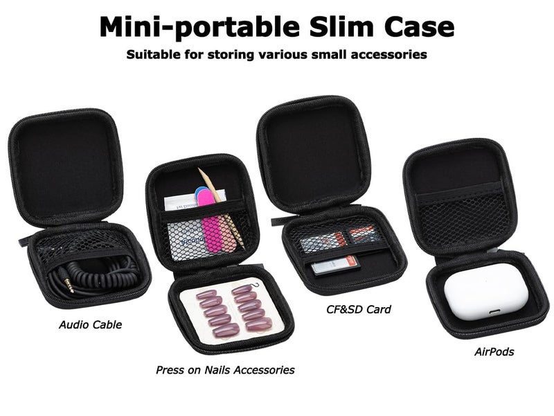 Ginsco Mini-Portable Hard Shell Square Earbuds Case for Apple EarPods/Samsung Galaxy Wired/Wireless Earbuds, Cell Phone Accessories Organizer with Carabiner for Earphones (1, Blue) - Image 5