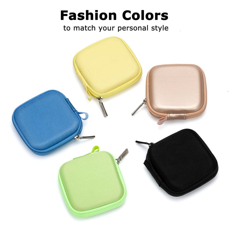 Ginsco Mini-Portable Hard Shell Square Earbuds Case for Apple EarPods/Samsung Galaxy Wired/Wireless Earbuds, Cell Phone Accessories Organizer with Carabiner for Earphones (1, Blue) - Image 4