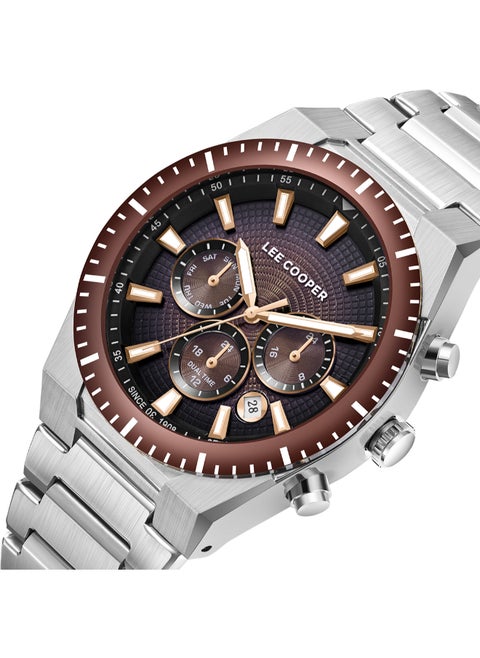 Men's Multi Function Display Watch With Silver Metal Strap - LC08100.340
