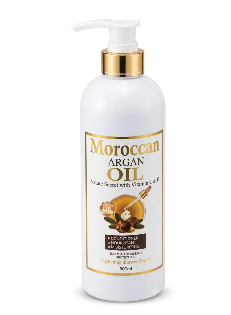 Argan Oil Lightening Shower Cream (with Vitamin C & E) - 800ml