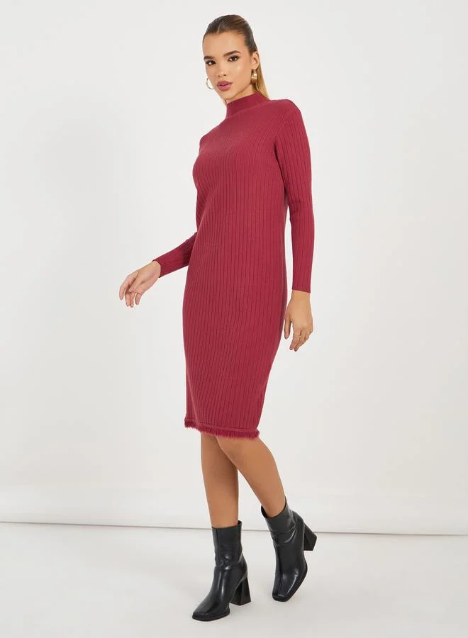 Styli Ribbed Mockneck Dress