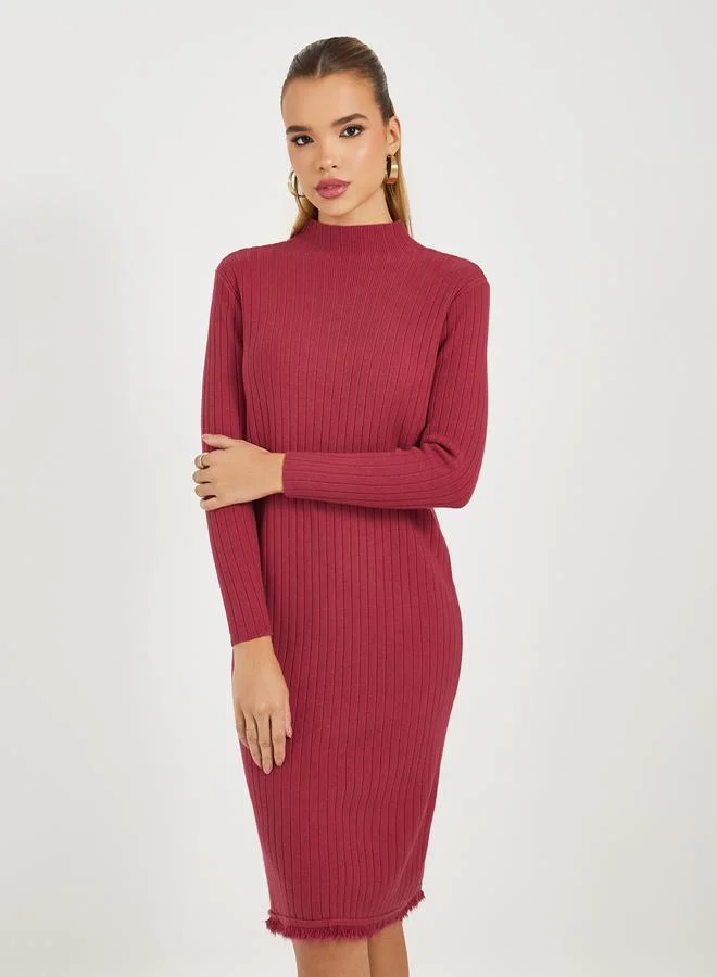Styli Ribbed Mockneck Dress
