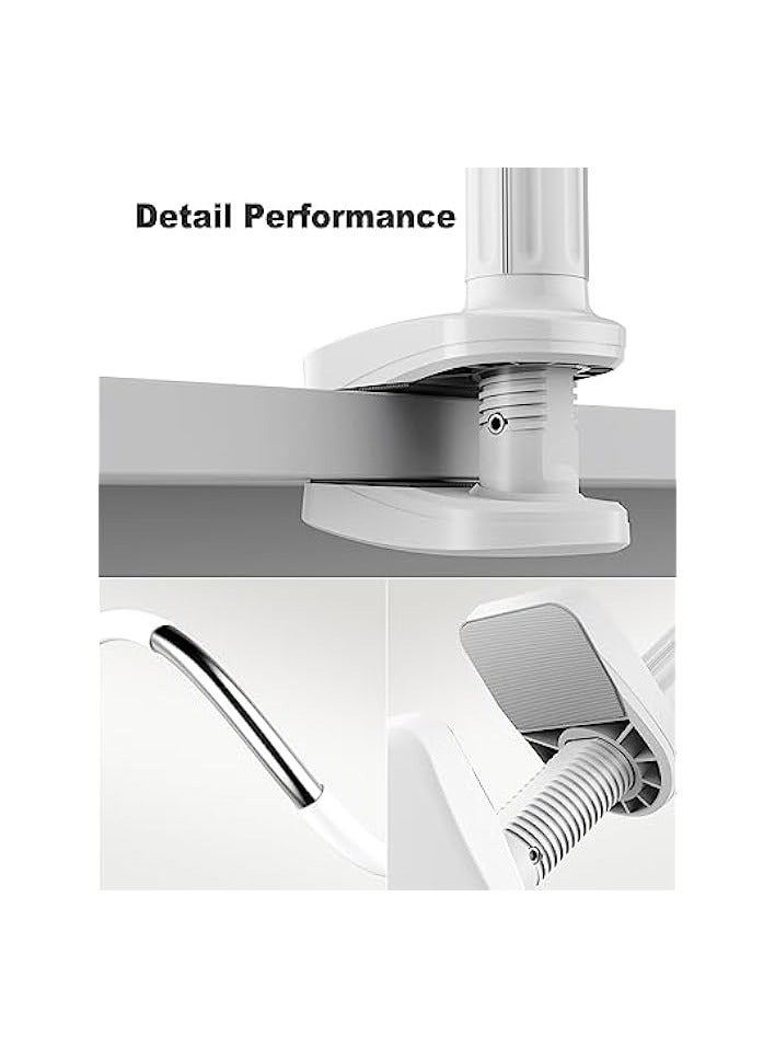 بروماس حامل هاتف محمول، مشبك تثبيت عالمي بدون استخدام اليدين، ذراع طويل مرن، مقبض، حامل هاتف محمول، حامل هاتف محمول، جهاز مراقبة الطفل، مناسب للمكتب والسرير والمكتب والمطبخ (أبيض) - Image 2