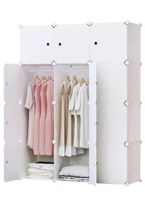 12-Cube Portable Wardrobe Combination Armoire Modular Cabinet Storage Organizer Cube