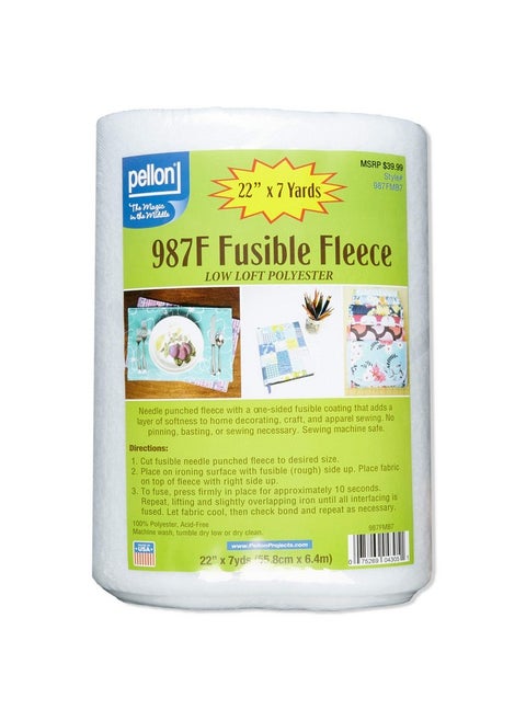 987F Fusible Fleece 22" (Bolt 7 Yards) Fabric By The Bolt