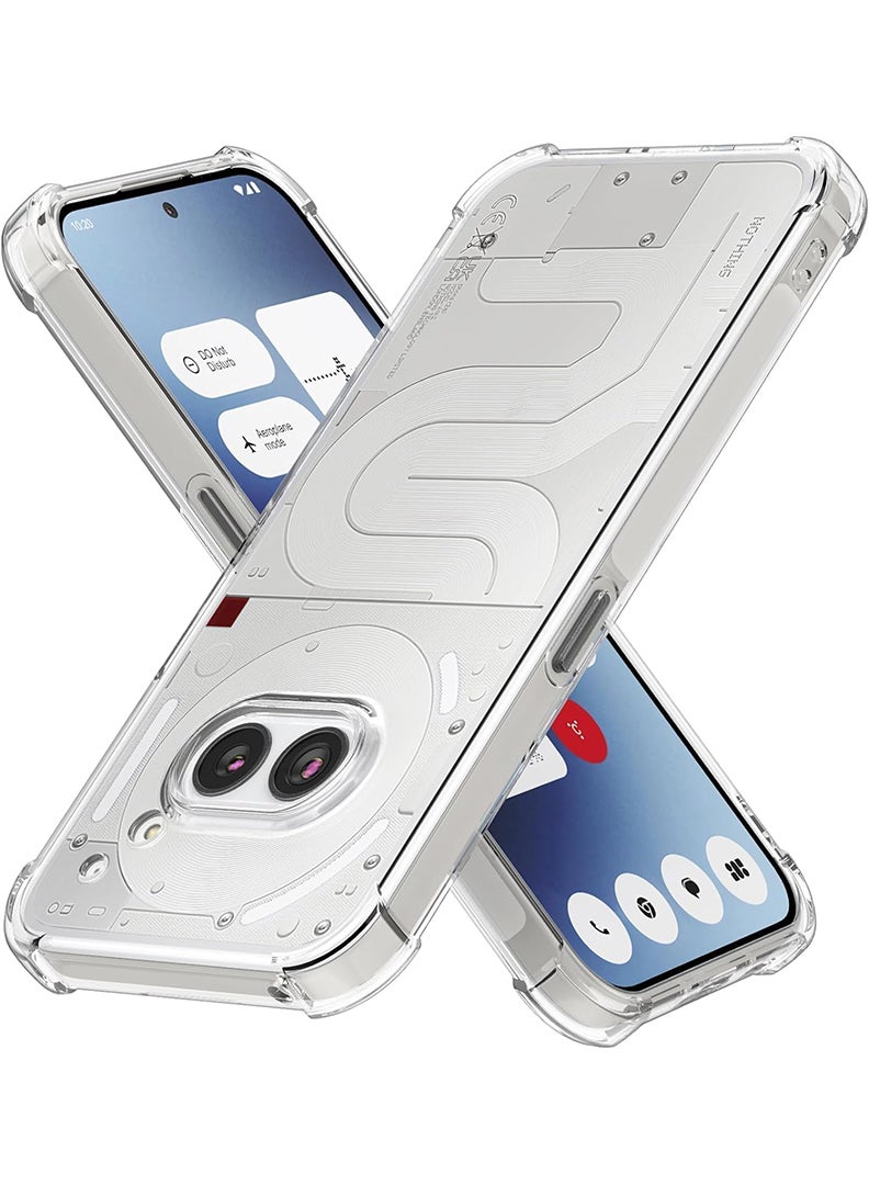 Theodor Nothing 2A/ 2A Pius Clear Case, Shock-Absorption TPU Cell Phone Cover with Reinforced Corners, Soft Flexible & Crystal Clear Protective Bumper Case  - Image 1