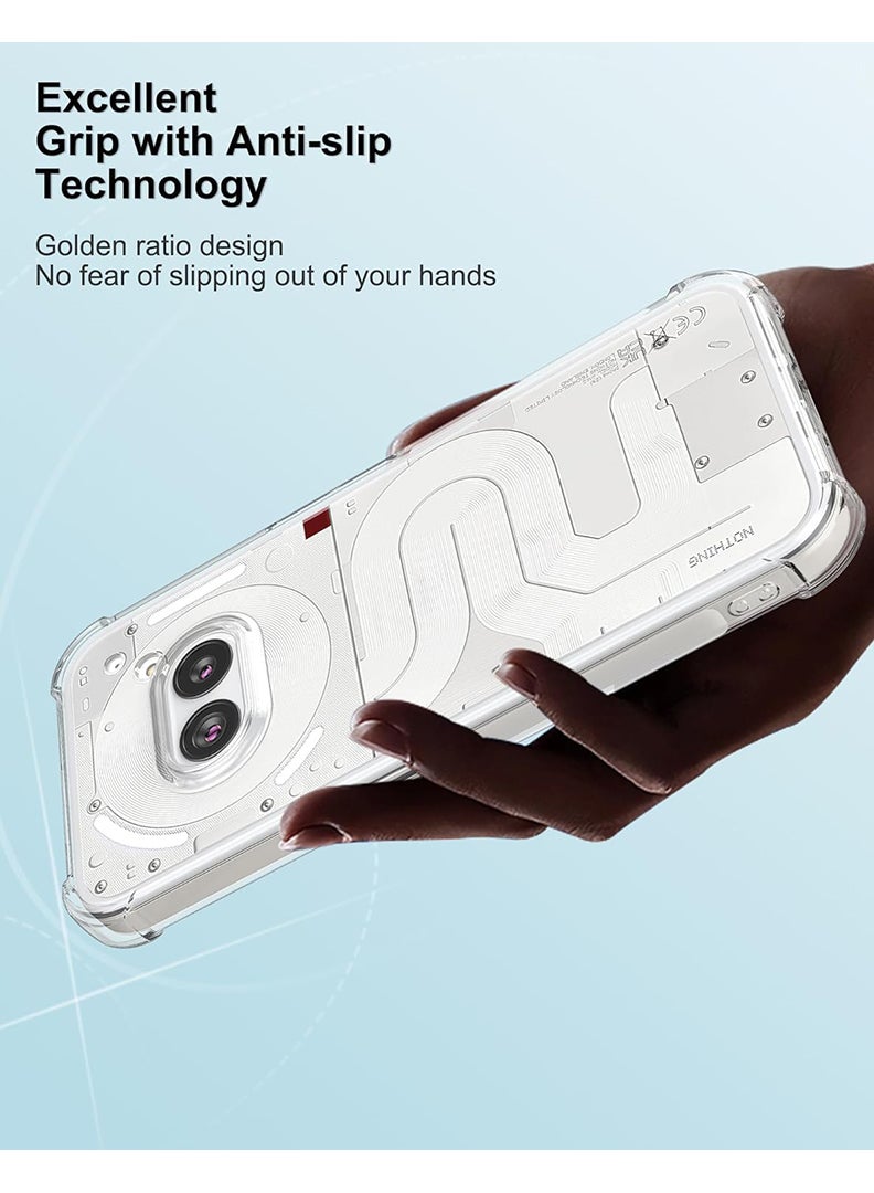 Theodor Nothing 2A/ 2A Pius Clear Case, Shock-Absorption TPU Cell Phone Cover with Reinforced Corners, Soft Flexible & Crystal Clear Protective Bumper Case  - Image 5