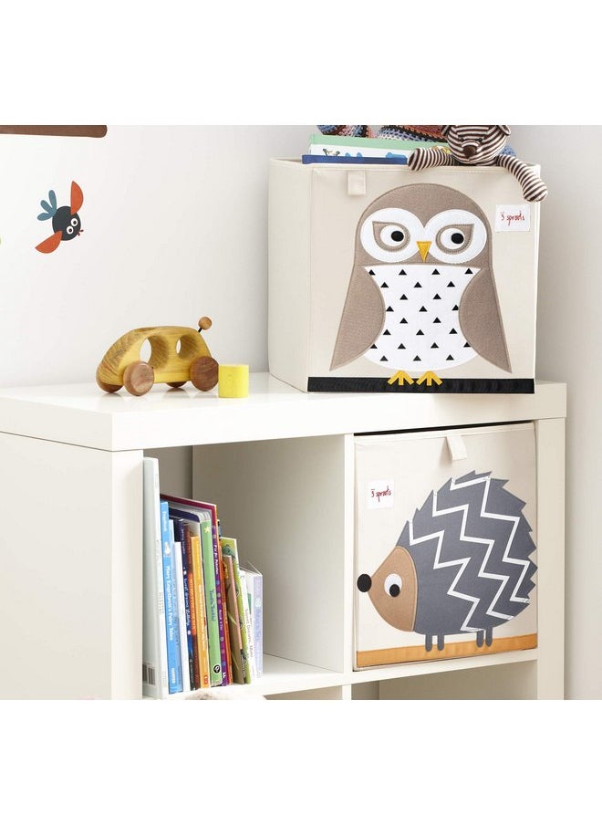 3 sprouts 3 Sprouts Toy Storage Organizer: Toy Box Cube Organizer for Playroom, Nursery - Foldable Storage Bin - Owl  - Image 5