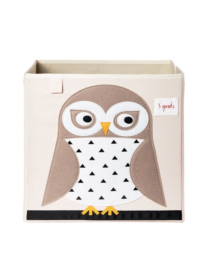 3 sprouts 3 Sprouts Toy Storage Organizer: Toy Box Cube Organizer for Playroom, Nursery - Foldable Storage Bin - Owl  - Image 1