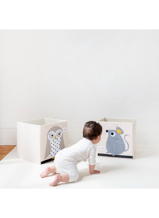3 sprouts 3 Sprouts Toy Storage Organizer: Toy Box Cube Organizer for Playroom, Nursery - Foldable Storage Bin - Owl  - Image 3