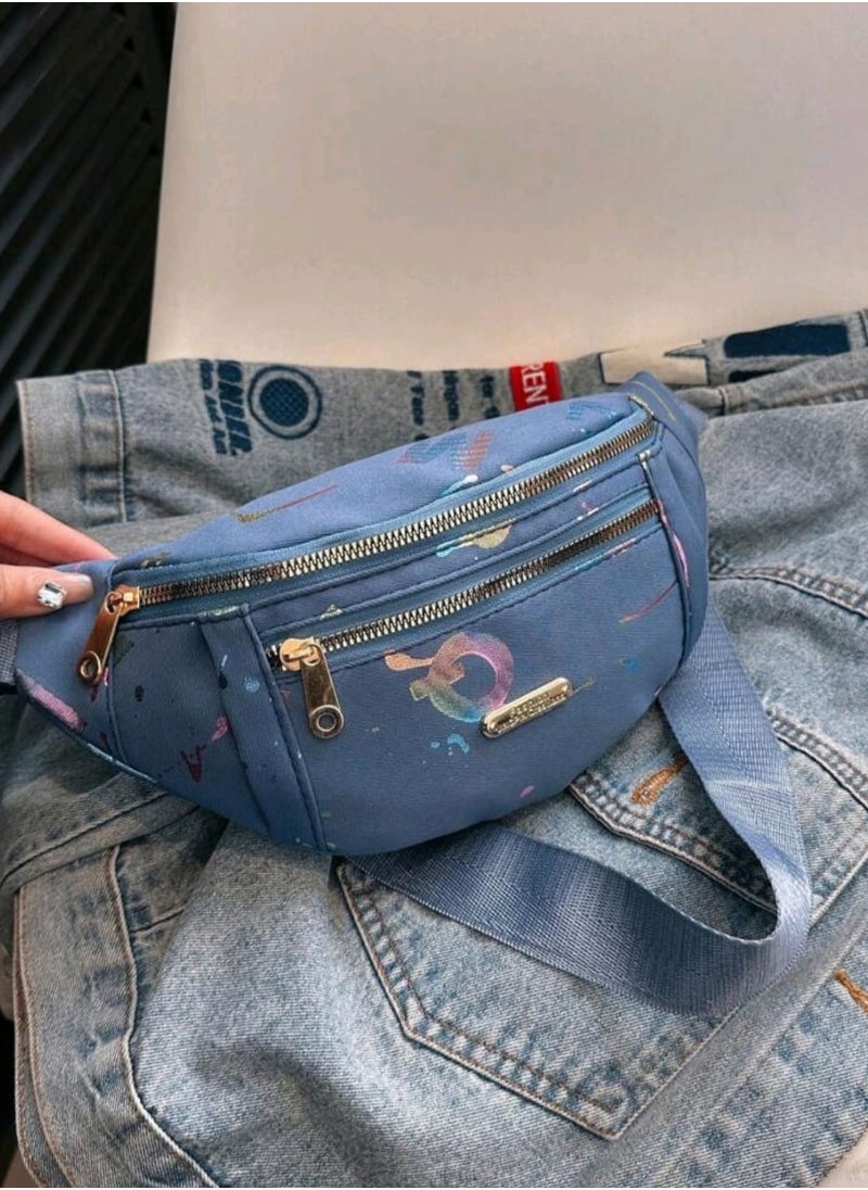 شي إن حقيبة كتف نسائية أنيقة بتصميم فاني باك، معدنية شنطة وسط  - Image 5