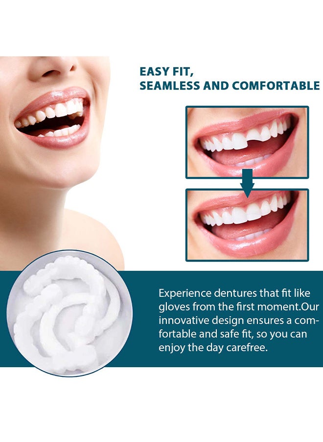EELHOE Adjustable Snap-On Prosthese, Cosmetic Denture Veneers For Upper And Lower Jaw, Denture Smile Teeth Customizable Temporary Perfect Fake Teeth Molds Braces For Snap In Instant And Confidence Smile  - Image 4