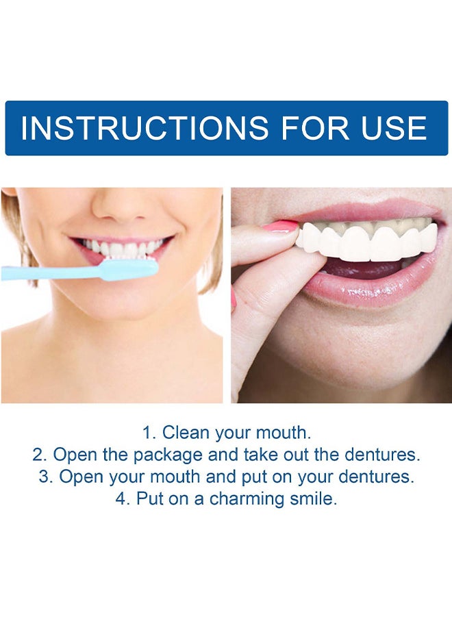 EELHOE - Adjustable Snap-On Prosthese, Cosmetic Denture Veneers For Upper And Lower Jaw, Denture Smile Teeth Customizable Temporary Perfect Fake Teeth Molds Braces For Snap In Instant And Confidence Smile - Image 1