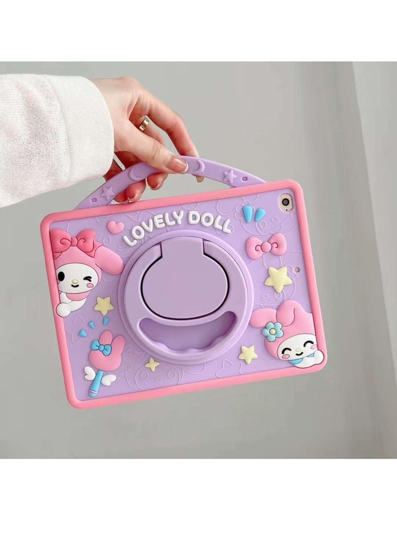 Aookay Kids Case for iPad (A16) 11th/10th Generation (2025/2022) with Pencil Holder, 360°Rotatable Hand Stand and Shoulder Strap, iPad Silicone Cover for Kids (Pale Red)  - Image 5