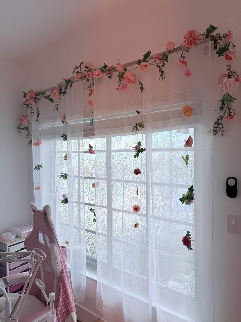 OrgMemory Peony Garland, 2PCS 6' Each, OrgMemory Rose Flower Vine, Floral Garland for Wedding Decor Home Table Runner Mantle Decoration - Image 4