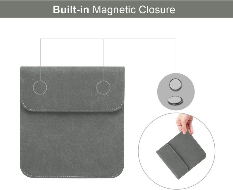 WALNEW 7'' Sleeve for Kindle Oasis - Protective Insert Sleeve Case Cover Bag Fits Kindle Oasis 10th Generation 2019 / 9th Generation 2017, Gray - Image 5