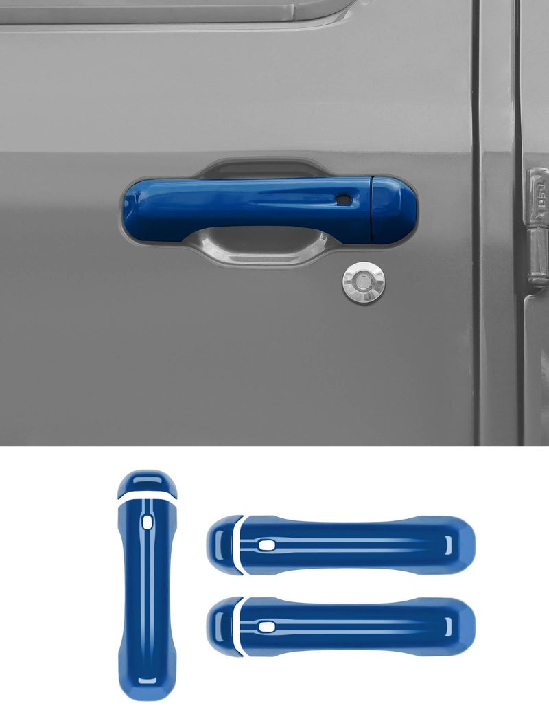 Savadicar 3Piece Blue Door Handle Cover Trim Set for Jeep Wrangler JL JLU 4xe Gladiator JT 2018Present Exterior Handle Cap Accent Accessories - Image 2